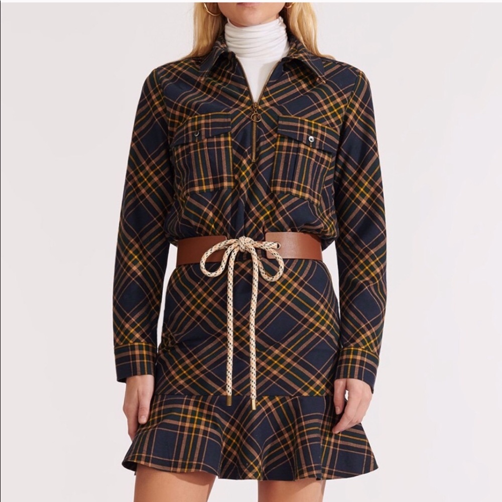 New Veronica Beard Plaid Flannel Roberta Dress